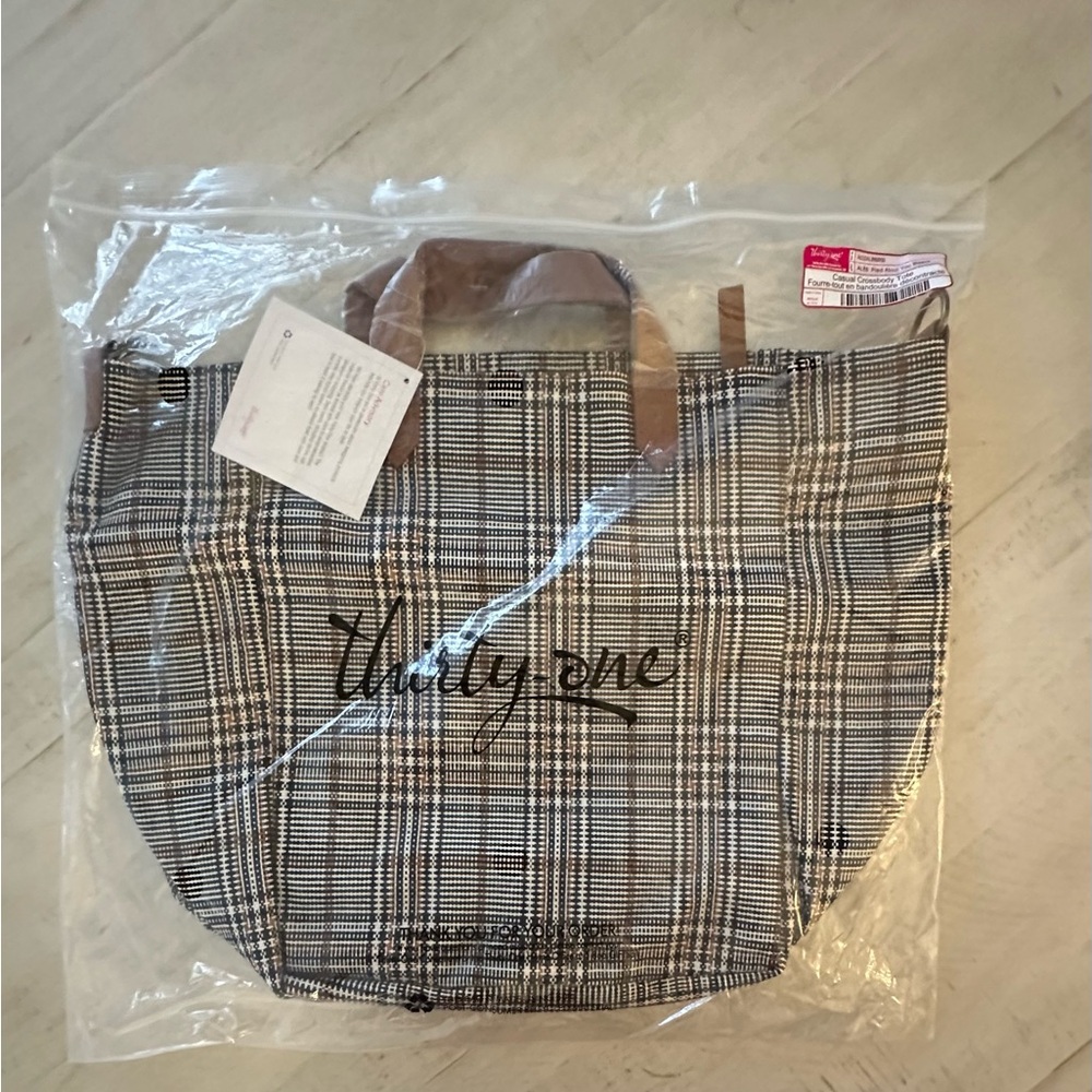 Thirty-One Black and White Checkered Tote